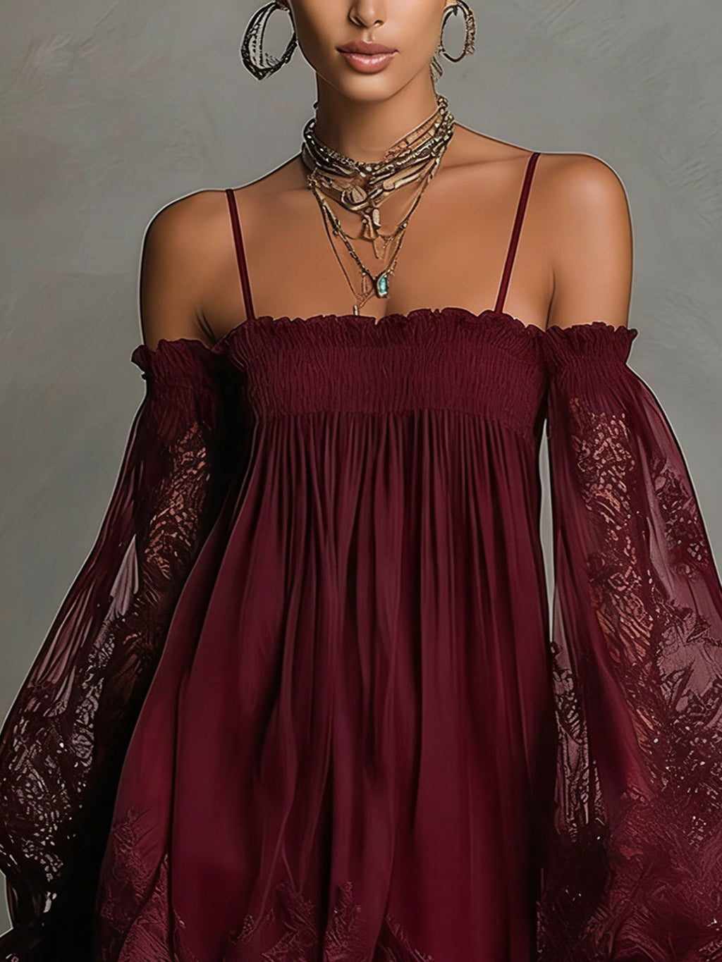 Noemi • Vestido mini en chiffon azul marino