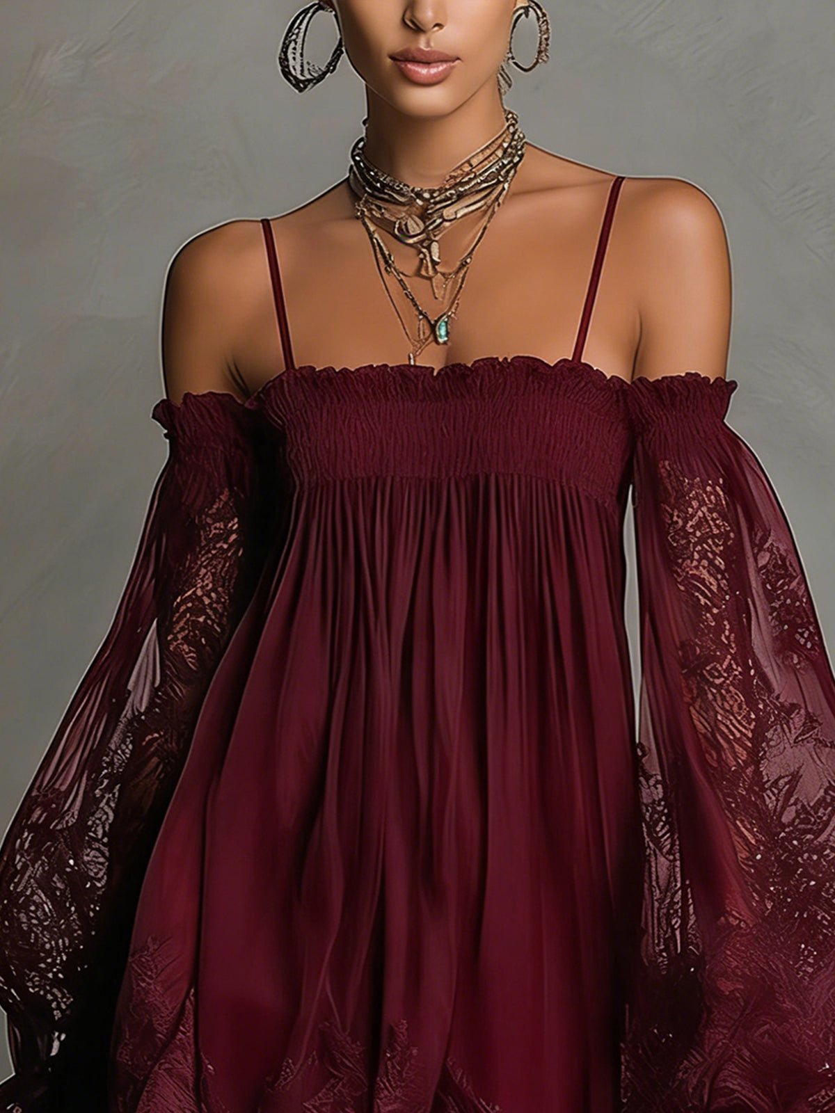 Noemi • Vestido mini en chiffon azul marino