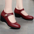 Zapatos de Cuero Suave con Tacón y Suela Antideslizante