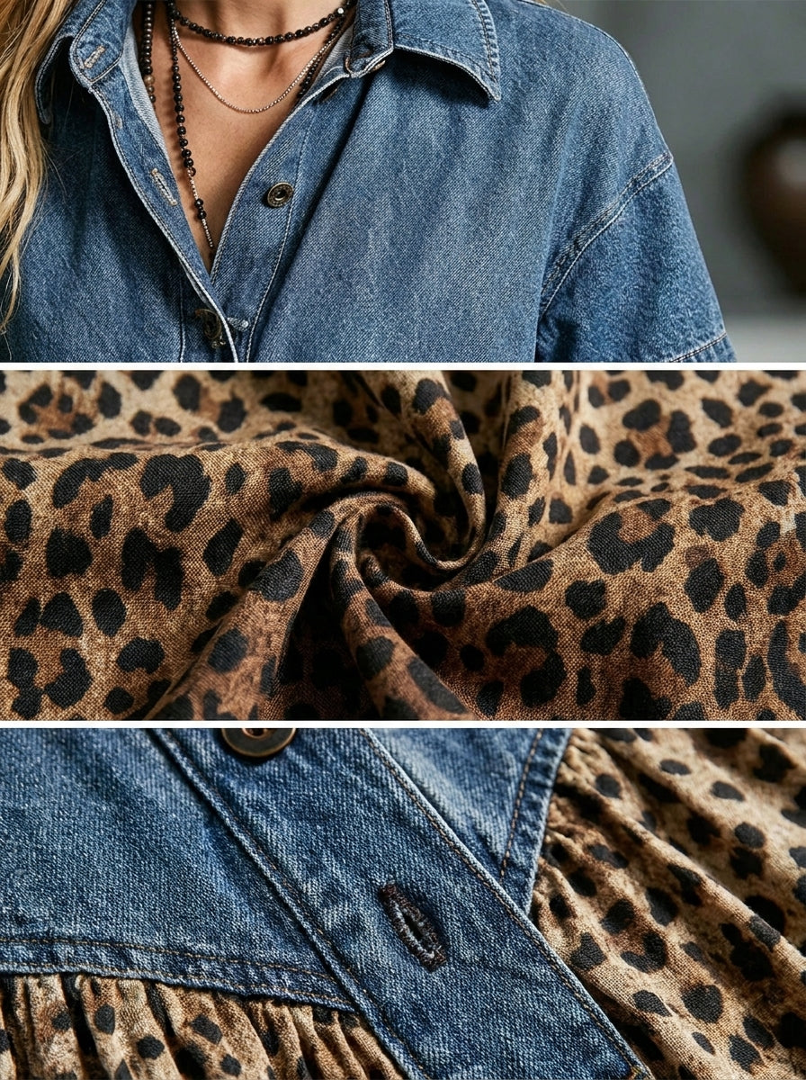 Robe Penny En Jean "Léopard Dégradé"